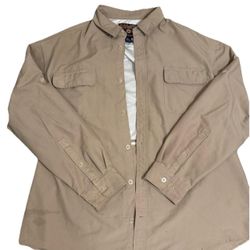 Mens Deluth Tradesman Classic  Tan Button Dress Shirt Size 2XL