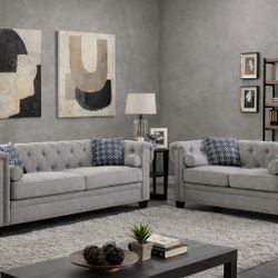 Free Delivery Grey Tufted couch /Set