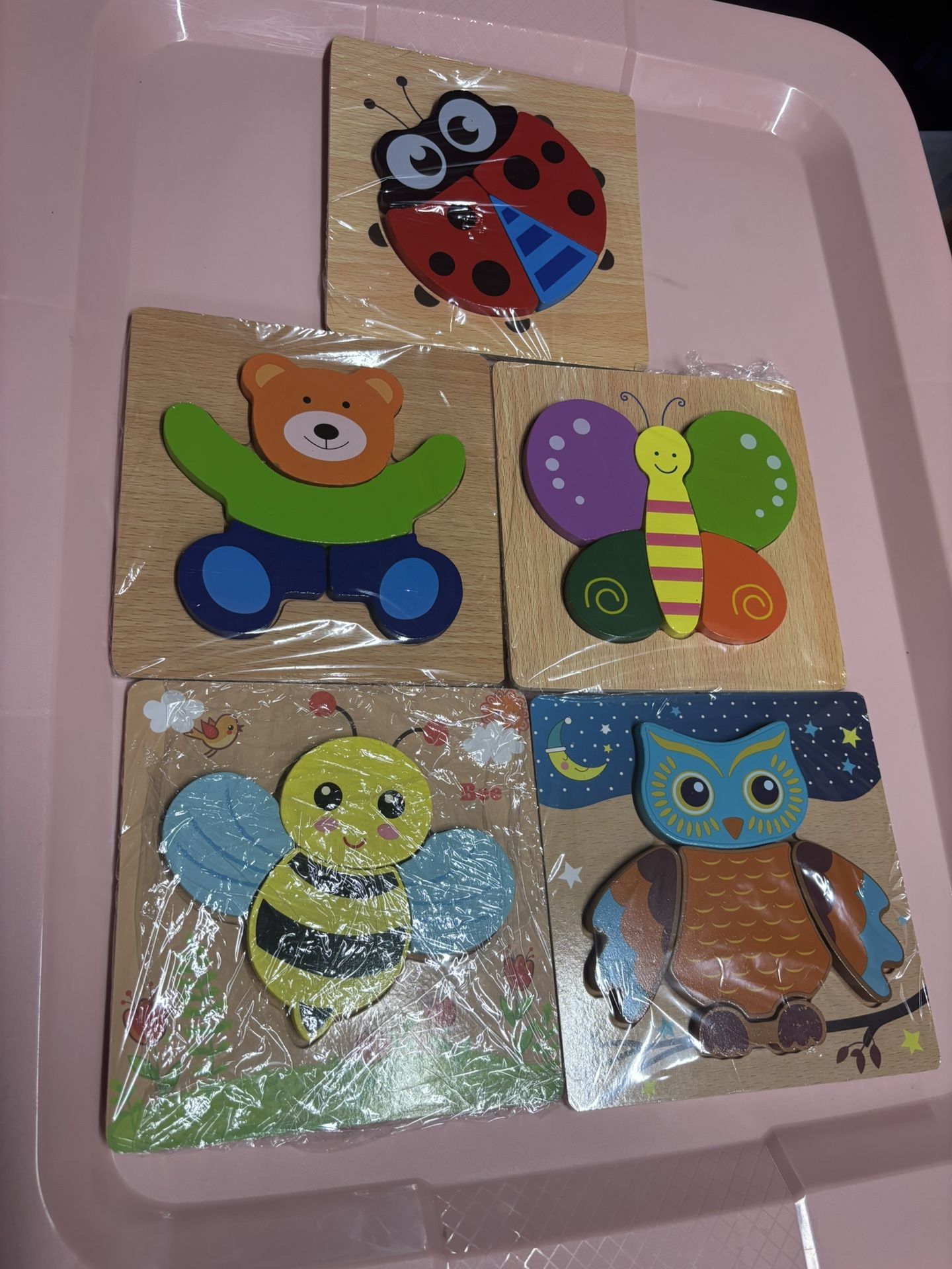 5 Wooden Animal Puzzle Set