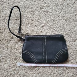 COACH Hobo Black Leather Wristlet