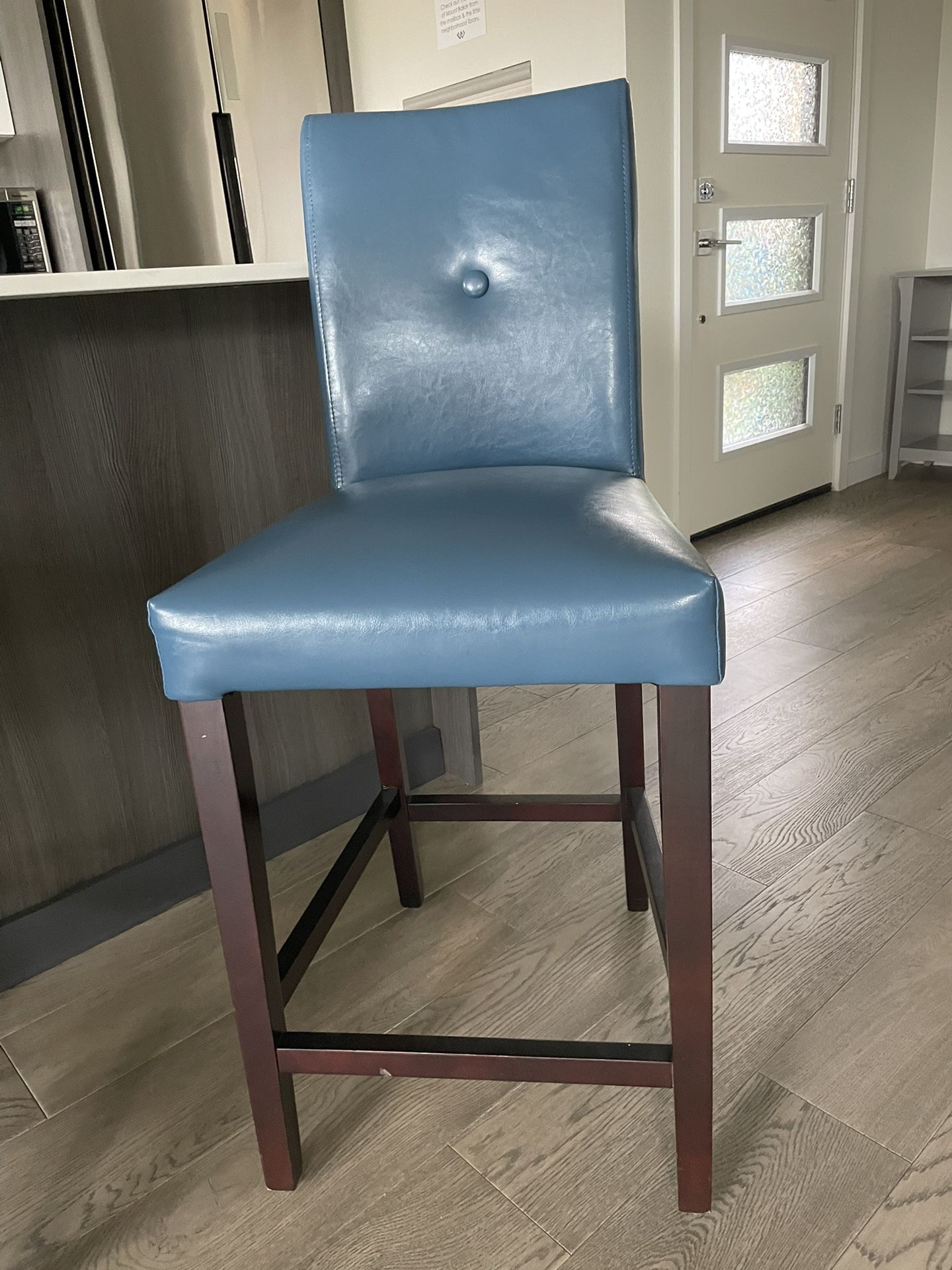 3 Blue Counter Stools 