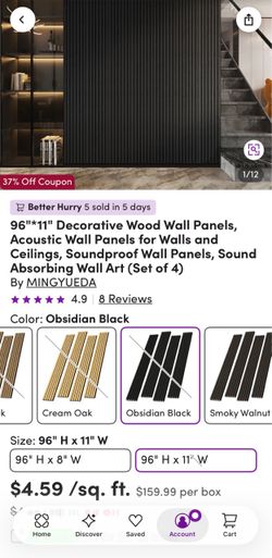 MINGYUEDA Decorative acoustic Wood Wall Panels purchased from Wayfair 96” H 11”W brand new in box