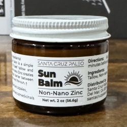 Santa Cruz Paleo, Beef Tallow Sun Balm with Non-Nano Zinc Oxide, Unscented 2oz