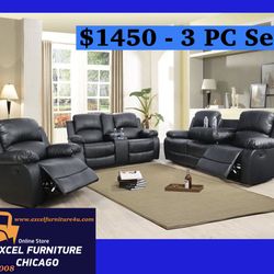 💥FREE DELIVERY💥Brand New 3PC Reclining Sofa Loveseat Chair Set 