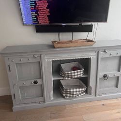 Console Table Gray With Storage
