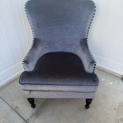 Grey  suede chair 