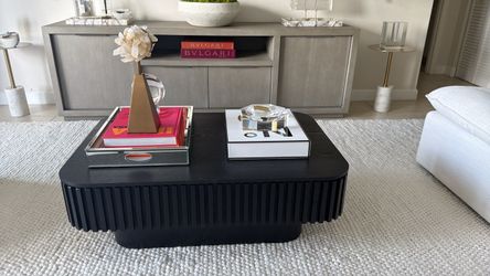 Modern Black Rectangular Coffee Table