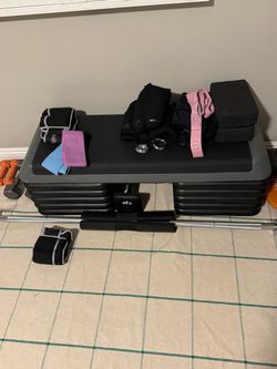 Workout equipment barbell, dumbbells,aerobic step stool