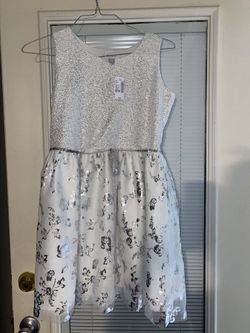 White with glitter dress girls