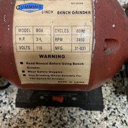 6” Cummins Bench Grinder
