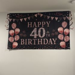 40th Bday Banner + Decor