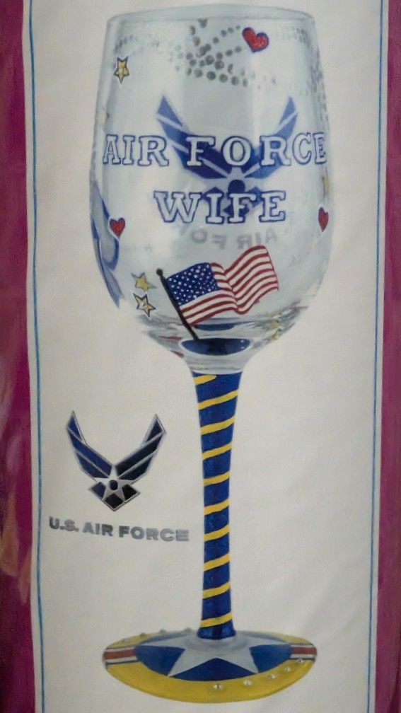 USAF Wife Wine Glass