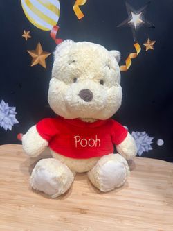 DISNEY WINNIE THE POOH PLUSH - RATTLE SOUND AND CRINKLE EARS! 12 INCH