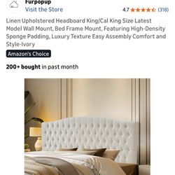 Linen Upholstery Headboard King/cal King