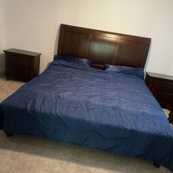 Brown Wooden Bedroom Bed Set 