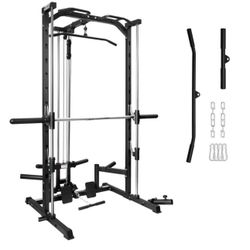 RitFit PSR05 2.0 Multifunctional Smith Machine Power Rack with LAT-Pull Down System