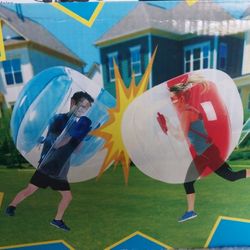 BUMPER BALLS INFLATABLE . New In Box . includes Rechargeable Electric Air Inflator Pump . party sports games exercise outdoor picnic Sumo bounce