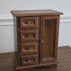 Vintage Wooden Jewelry Box