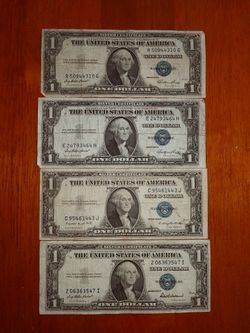 4 1935 Silver $1 ( One Dollar ) Certificates