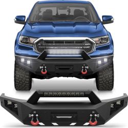 POFENZE Fits 2019-2023 Ford Ranger Front Bumper Off-Road Bumper Equipped With Winch Plate And LED Lights Brand New D832