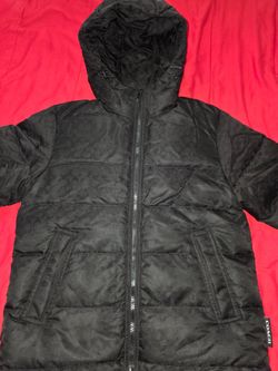 Coach Black Monogram Puffer Jacket with Hood