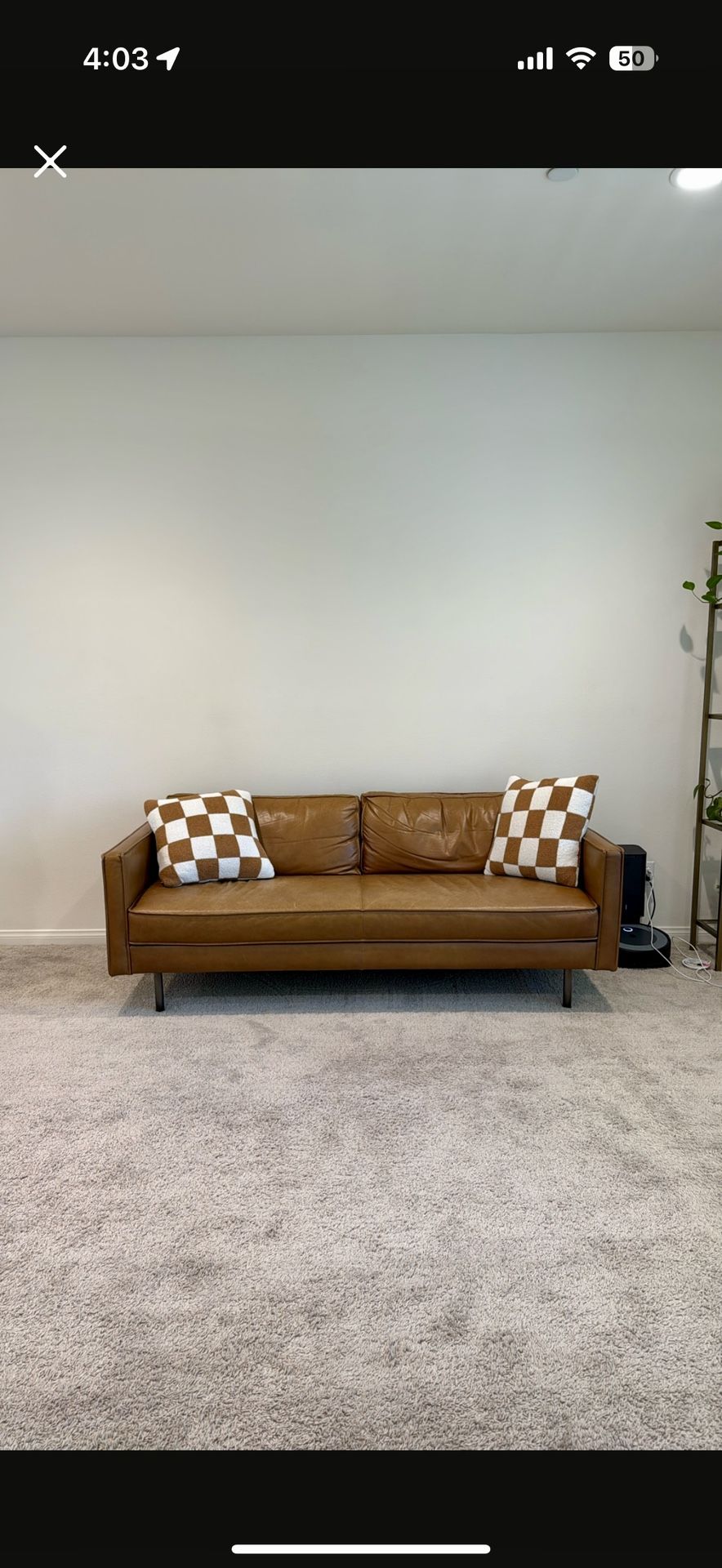 West Elm Axel Leather Sofa