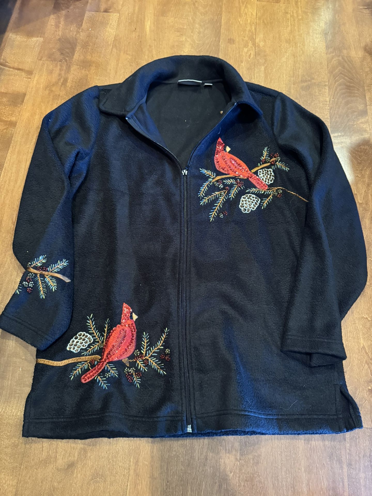 The Quacker Factory Women’s Cardinal Fleece Jacket Shipping Available