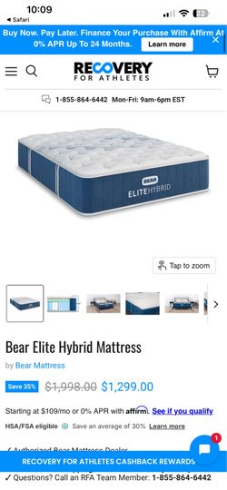 Bear queen mattress paid $1300