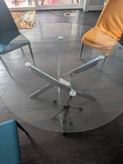 Glass top round Dining table