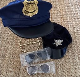 Police Officer Costume Hats Bundle aviator glasses Halloween costume
