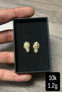 10k gold nugget earrings