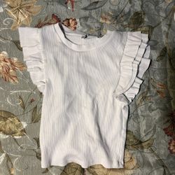 Frilly white crop top 