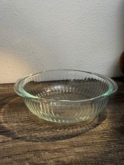 Vintage Pyrex 024 2 Qt Clear Glass Ribbed Round Casserole Baking Dish No Lid