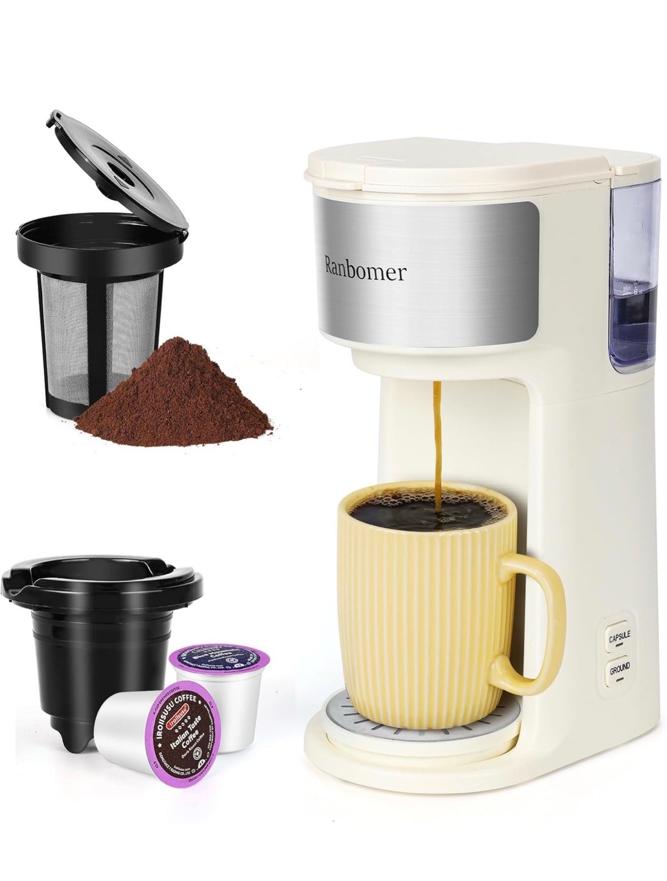 K Cup and Ground Coffee Machine 2 in 1