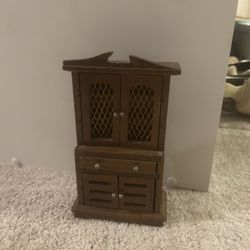 Vintage Miniature Dollhouse Wood Hutch
