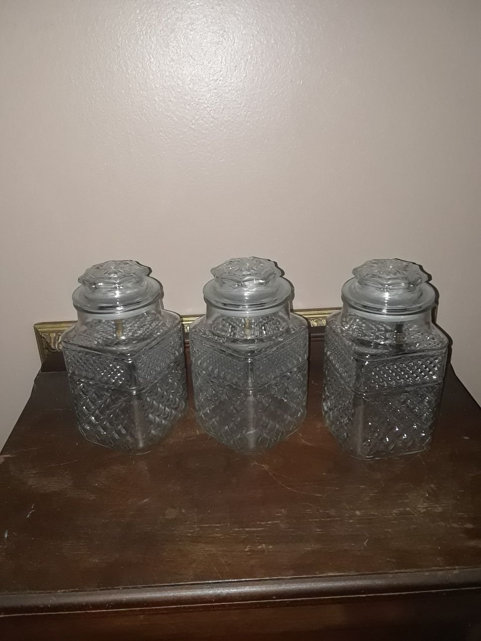 Large vintage glass canister jars