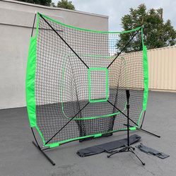 $75 (New in box) Baseball softball (7x7’ net & ball tee set) practice hitting & pitching net w/ carry bag