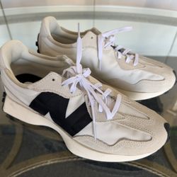 NEW BALANCE 327 WS327FE Women’s Shoes Size 10 Sea Salt Black/White/Gray **Excellent  