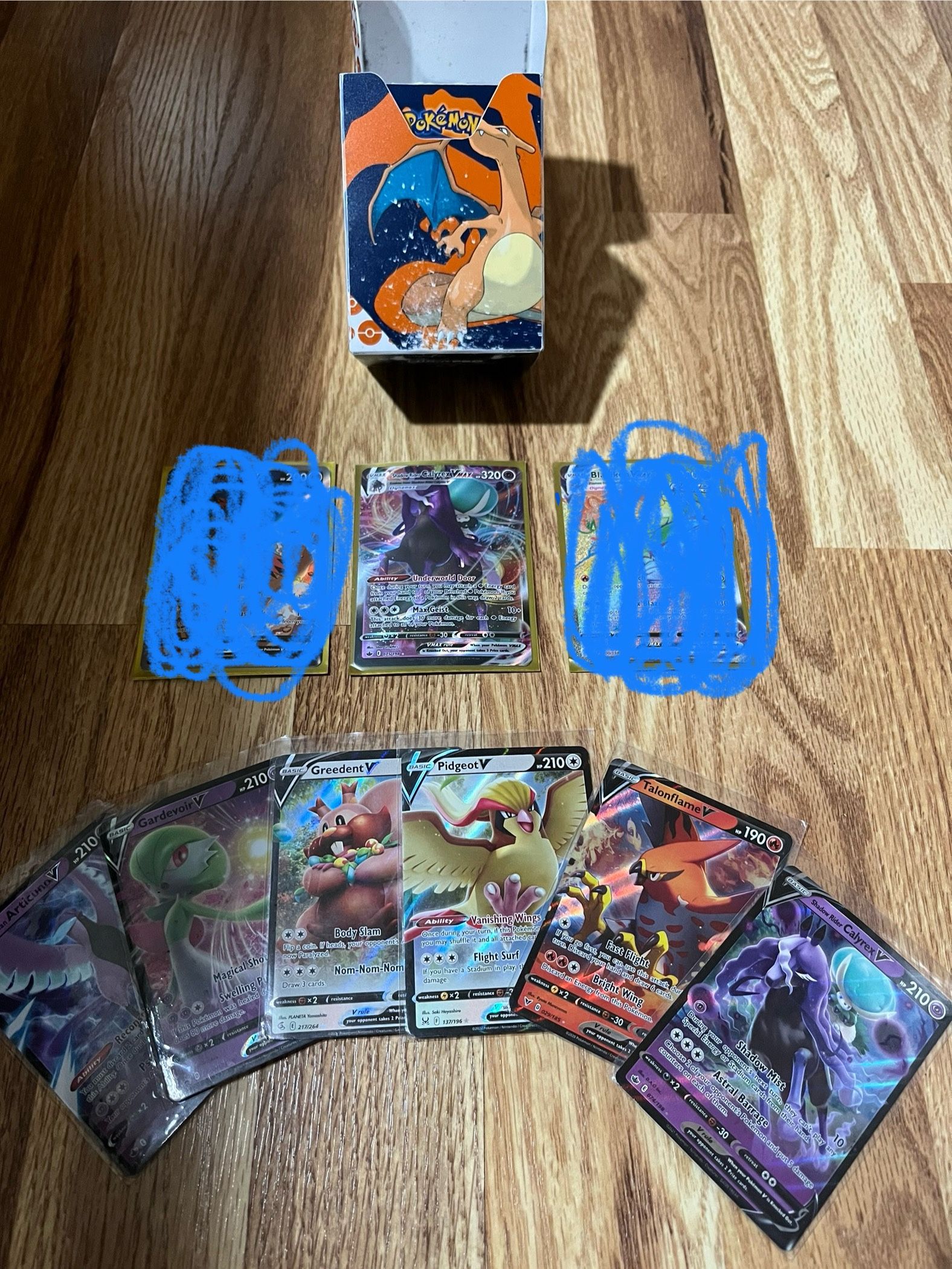 Pokemon Cards Including Box and a Whole Pack of Card Sleeves