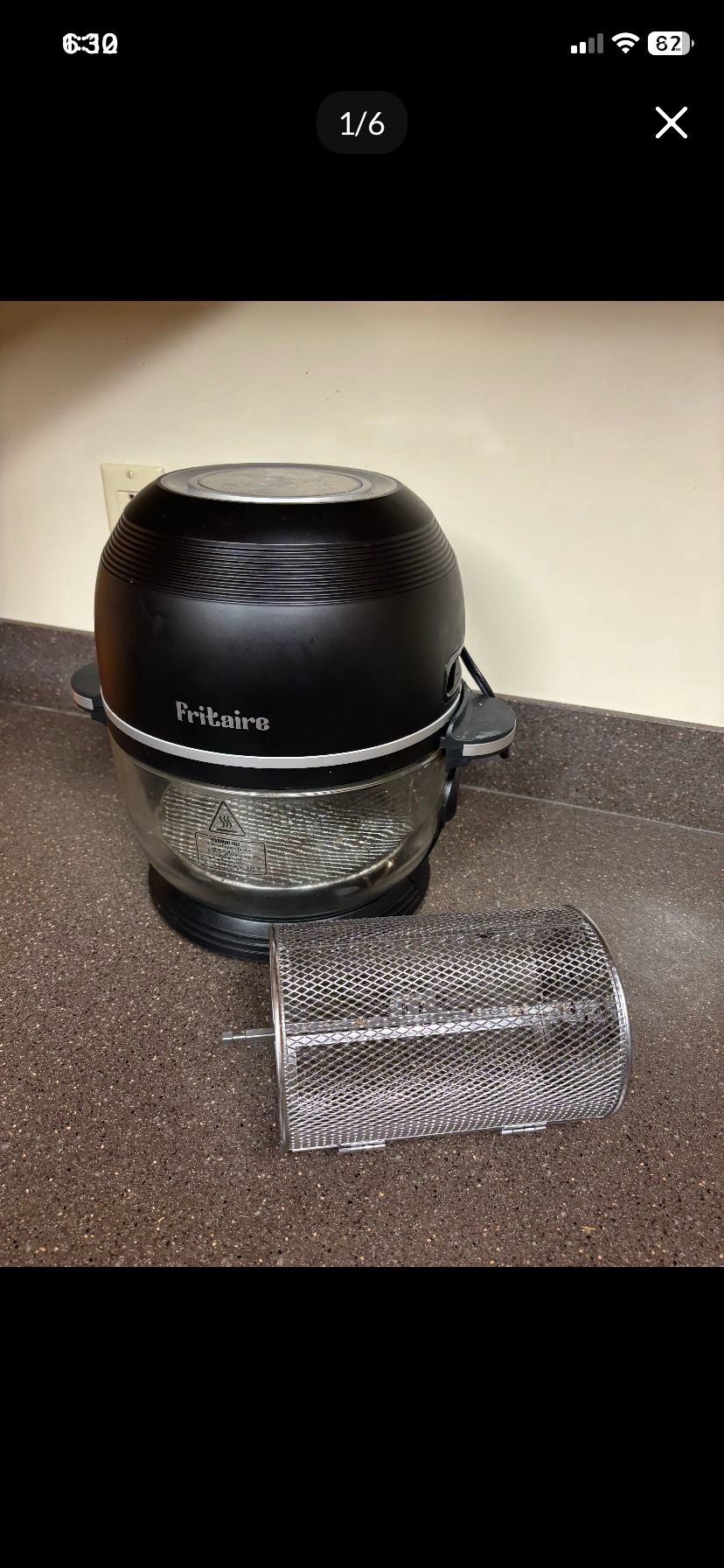 LOW PRICE MOVING- $200 + TAX RETAIL FRITAIRE GLASS AIR FRYER