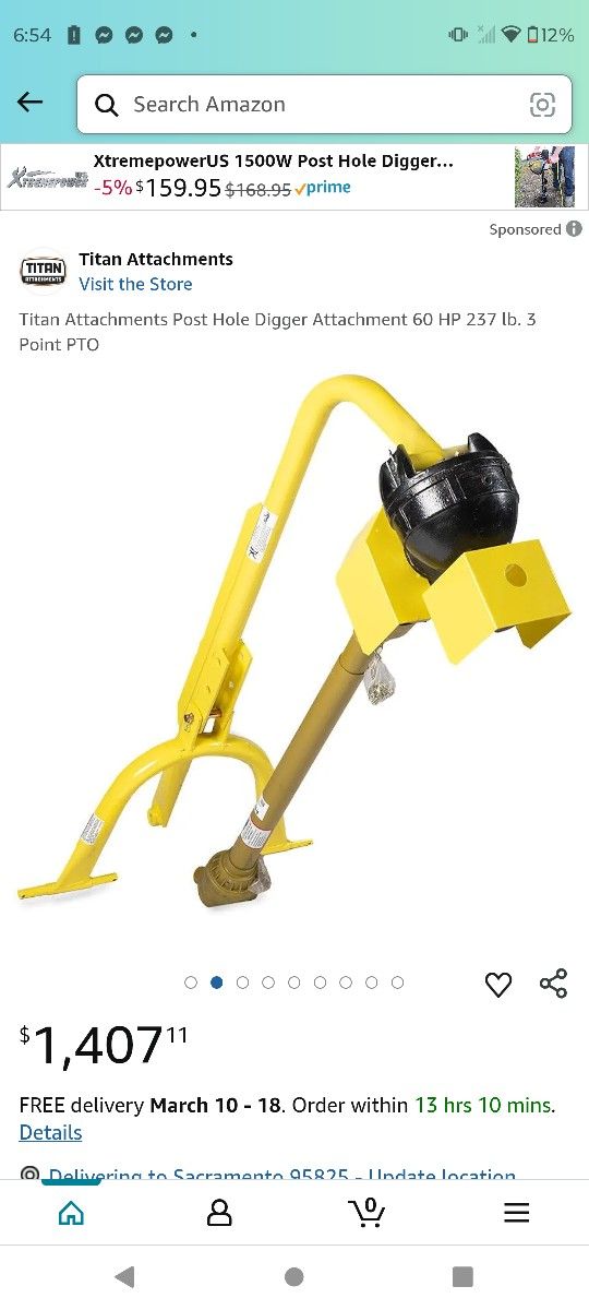 Titan Auger Implement For PTO Tractor