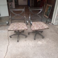 2 Heavy Duty Metal Swivel Chairs
