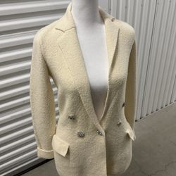 Express Bouclé Double‑Breasted Blazer – XXS (NWT)