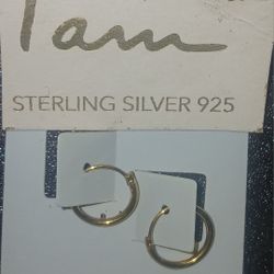 Gold Earrings - Body Jewelry NEW - Nose Lip Ring 925 Silver GP 