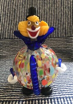 Authentic GlassOfVenice Murano Glass Clown - Round in mint condition
