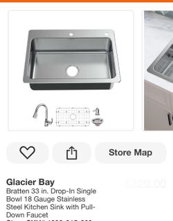Glacier Bay Bratten 33in. Kitchen Sink