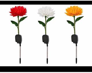Solar Chrysanthemum Flower Lights 🌼 Outdoor Garden Decor (3 Color set)