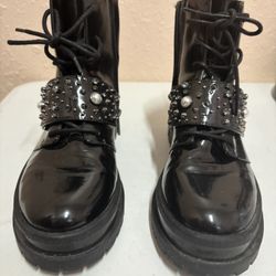 Jessica Simpson Black Combat Boot Size 8
