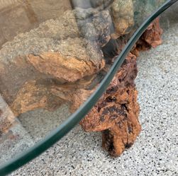 Driftwood And Glass Coffee Table / Patio Table