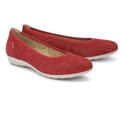 Mephisto Scarlet Elsie Perf Nubuck Flat Shoes Scarlet Red Size 7.5 